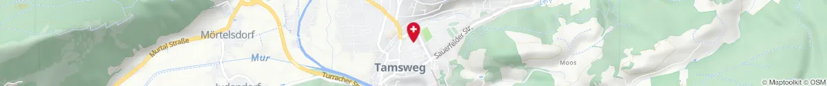 Map representation of the location for St. Leonhard Apotheke Tamsweg in 5580 Tamsweg